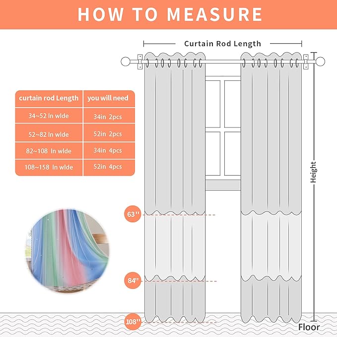XiDi Girls Curtains for Bedroom 72 Inches Long 2 Panels Pink Green Blue Rainbow Blackout Curtains for Little Girl Kids Room Decor Living Room, Princess Unicorn Wall Decals Drapes 52x72