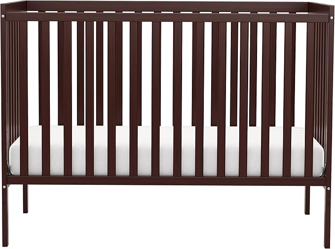 Baby Crib 5-in-1 Convertible, Wooden Nursery Cribs Converts to Toddler Bed, Daybed and Full Size Bed, 3 Adjustable Base, Non-Toxic Finish