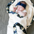 SARANONI Receiving Blankets for Babies | Ultra-Soft Lush and Boutique Quality Baby Blanket | Satin Border Rose Blossom - 40"x30"