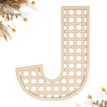 Wooden Rattan Letters 8 inch Wood Letters J for Wall Decor Crafts Boho Nursery Decor for Baby Shower Wedding Bedroom Name Signs Large Rustic Letter Home Decoration