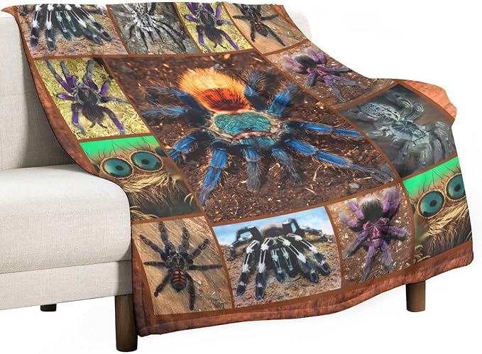 Tarantula Spider Blanket Gifts for Tarantula Lovers Tarantula Throw Blanket for Men Women Kids Adults Soft Warm Cozy Fleece Blanket for Couch Sofa Bed 60"x80"