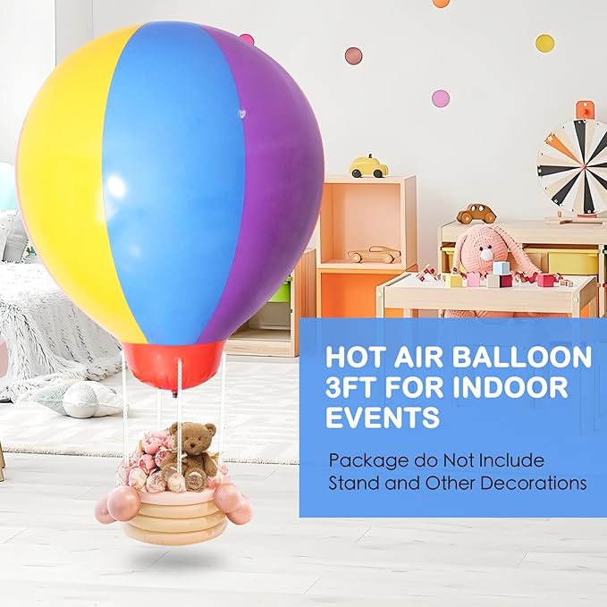 3FT Hot Air Balloon Decorations, Hanging Balloon for Girls Boys Baby, for Birthday Wedding Exhibitions, Coloured