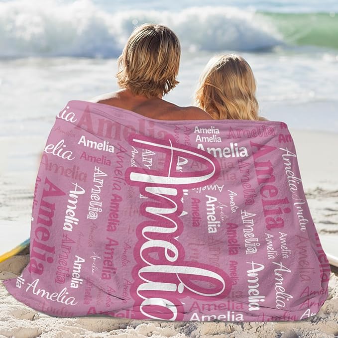 Dr.TOUGH Personalized Blanket for Adult Kids with Name Customized Blankets Personalized Throw Blanket for Christmas Birthday Gifts