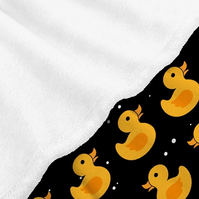 Thuswarm Cute Snowflake and Duck Flannel Blanket for Autumn Winter Gifts Warm Cozy Soft Funny Print Throw for Bed Couch Sofa 120”×90” Extra Large for Family