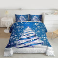 Feelyou Merry Christmas Kids Comforter Set Full Size Christmas Tree Bedding Set Snowflake Duvet Quilt for Kids Boys Girls Bedroom Winter Decor Microfiber Ultra Soft Breathable