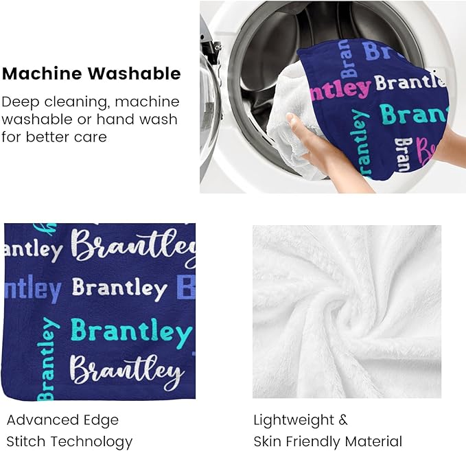 Dr.TOUGH Name Blanket Personalized Blanket for Adult Kids Flannel Customized Personalized Blankets and Throws