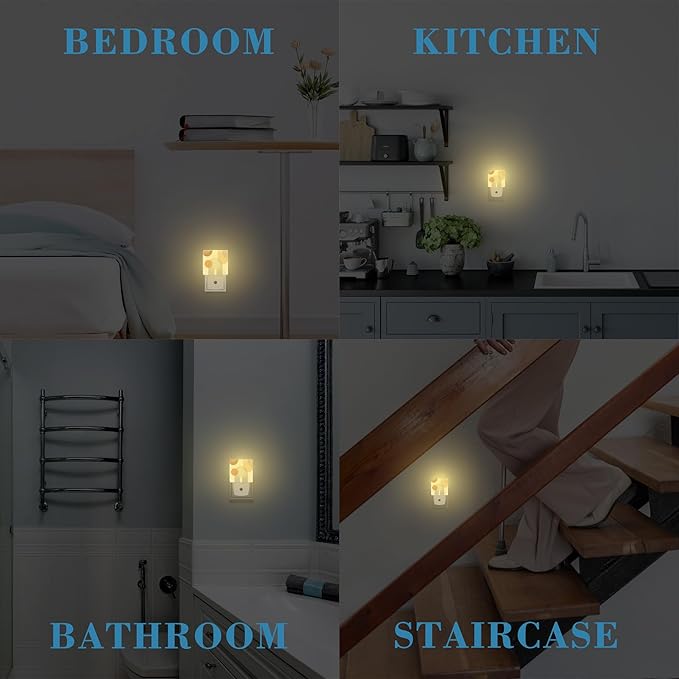 Plug in Night Lights Bohemian Art Abstract Lines Nightlight Plug Into Wall Dusk to Dawn Sensor LED Night Light for Kid Girls Boys Women Room Decor,Hallway,Kitchen,Bathroom,Nursery,Stairs