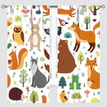 Kids Safari Animals Curtains, Baby Boy Girl Rustic Woodland Printed Cartoon Forest Window Treatments for Bedroom Living Room Nursery 2 Panels Sets, 52x84 Inch