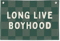 Long Live Boyhood Linen Banner – Boys Room Wall Hanging, Playroom & Nursery Decor, Toddler Room Flag, Aesthetic Boys Bedroom Sign – Forest Green & White