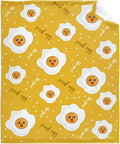 Thuswarm Cute Fried Eggs Kawaii Omelette Flannel Throw Blanket Warm Cozy Soft Cartoon Food Print Blankets for Bed Couch Sofa Room Decoration Gifts 80”×60” Large for Adult