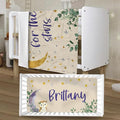 Personalized Crib Bedding Set for Boys Girls, Custom Baby Crib Sets with Name, Purple Owl Design Nursery Bedding 2 Piece - Soft Blanket with Double Layer Dotted Backing, Crib Fitted Sheet