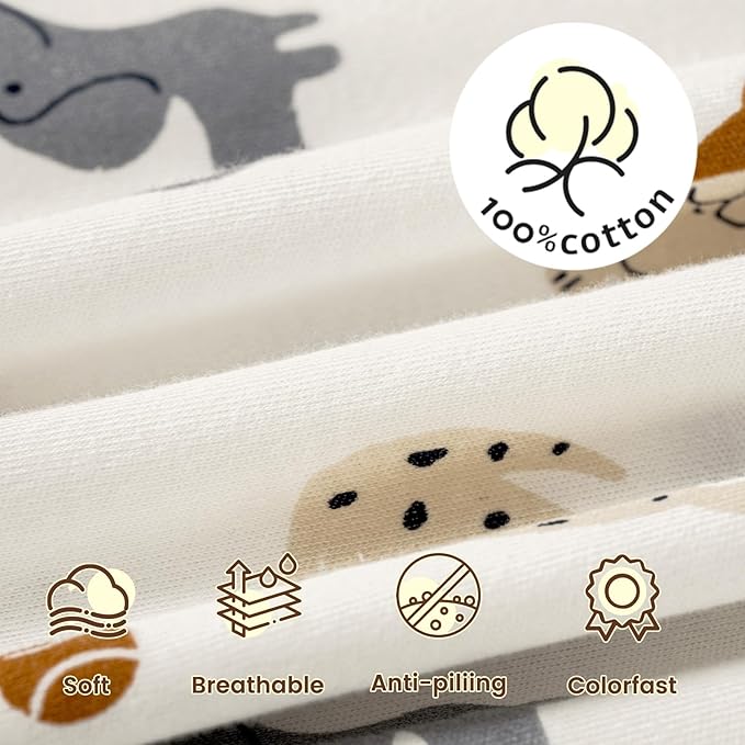 PHF Soft Baby Sleep Sack 18-24 Months 100% Organic Cotton Wearable Blanket, 2-Way Zipper 0.5 TOG Toddler Sleeping Sack 3 Pack, Comfy Sleep Bag for Baby Boys Girls, Pets Dogs (X-Large)
