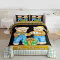 Feelyou Merry Christmas Comforter Set All Season Cute Bear Bedding Set with 1 Pillow Cases Microfiber Kids Toddler Bedclothes Winter Bedroom Decor Duvet Quilt Breathable Soft