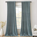 StangH Stone Blue Curtains 92 inches Long Super Soft Velvet Room Darkening Thermal Insulated Window Drapes Back Tab Luxury Decor for Bedroom Living Room, W52 x L92, 2 Panels