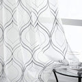 VISIONTEX White Sheer Curtains 95 Inches Long 2 Panels Set Grey Moroccan Embroidered Curtains Trellis French Textured Rod Pocket Voile Tulle Semi Window Drapes for Bedroom Living Room 54 x 95 Inches