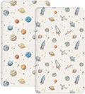 Pack and Play Sheets 2 Pack, Fitted Jersey Knit Mini Crib Sheets for Baby Boys and Girls, Compatible with Graco Pack N Play and Mini Crib Mattress (Stellar Adventure, Pack N Play/Mini Crib Sheets)