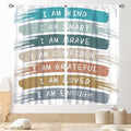 Rainbow Curtains for Classroom, Kids Girls Baby Boho Cute Inspirational Motivational Quotes Cartoon Colorful Pastel Nursery Classroom Bedroom Living Room Bathroom Window Drapes 2 Panels, 42"x45" Inch
