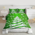 Feelyou Merry Christmas Comforter Set All Season Christmas Tree Bedding Set with 2 Pillow Cases Snowflake Microfiber Kids Queen Bedclothes Winter Bedroom Decor Duvet Quilt Breathable Soft