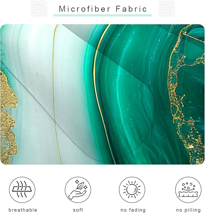 Comforter Set Green Marble: Twin Size Emerald Green Gold Bedding Set for Teen Girls Kids Adults Abstract Turquoise Watercolor Marbling Quilt Bed Sets 1 Comforter & 1 Pillowcase