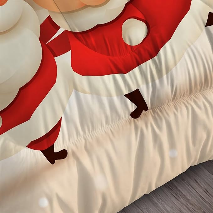 Christmas Comforter Set Full Size Red Plaid Bedding Sets Xmas Gift Christmas Themed Festival Winter Snow Quilt Set,1 Comforter + 2 Pillow Cases