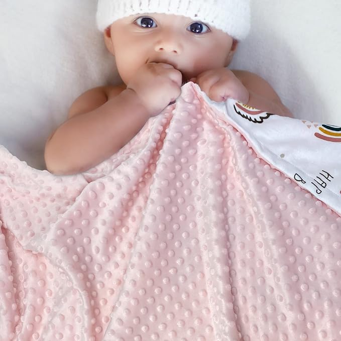 Baby Blankets for Boys Girls Soft Minky Blanket for Newborn Infant Toddler Used for Crib Stroller Nursery (Rainbow)