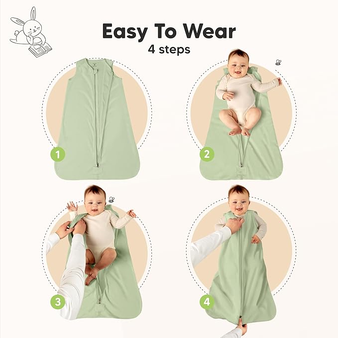 2-Pack Baby Sleep Sacks, Zipper Wearable Blanket - 0.5TOG Organic Cotton, Lightweight,Soft Cozy Toddler Sleeping Sack 6-12 months, Easy to Wear Large Newborn Transition Swaddles Sleepsacks (Roarsome)