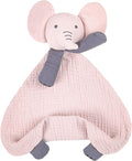lulumoon Elephant Baby Security Blanket: Skin-Friendly Muslin Snuggle Lovey for Self-Soothe - Newborn Gift for Baby Shower