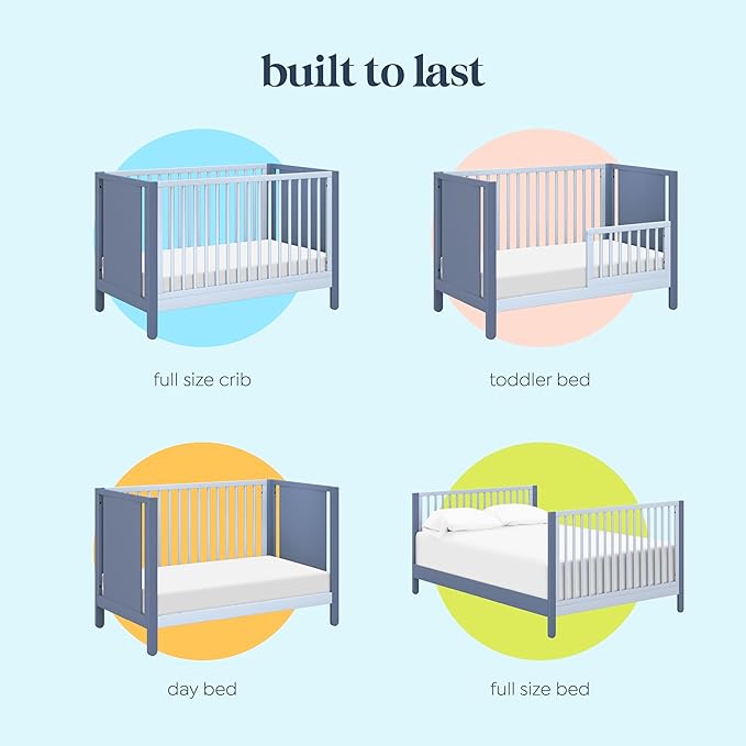 Carter's by DaVinci Marisol 4-in-1 Convertible Crib in Cove Blue/Powder Blue, GREENGUARD Gold Certified