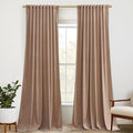 StangH Blush Beige Nursery Kids Curtains 102 inches Soft Velvet Room Darkening Thermal Insulated Drapes for Living Room Bedroom Decor Back Tab, W52 x L102, 2 Panels