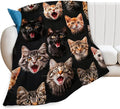 Cats Blanket Cat Throw Blanket Cat Gifts and Decor Cats Blanket for Girls Boys Women Men Kids Adults Soft Warm Cozy Fleece Blanket for Couch Sofa Bed 60"x50"