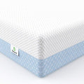 Crib Mattress, Dual Sided Comfort Memory Foam Toddler Bed Mattress, Triple-Layer Breathable Premium Baby Mattresses for Infant and Toddler w/Removable Outer Cover - White&Blue