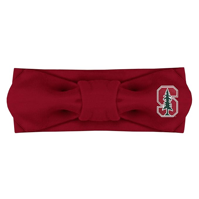 Creative Knitwear Stanford Cardinal Infant Girls Crimson Solid Hair Knot Headband Embroidered Logo - Size Newborn - 4T