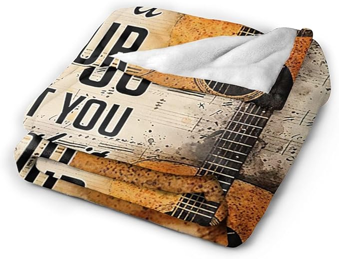 Tijuboni Guitar Music Throw Blanket Guitar Gifts for Girls Boys Women Men Kids Adults Soft Flannel Fleece Blanket for Couch Sofa Bed Home Decor 40"x50"
