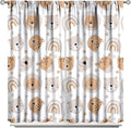 Cartoon Boho Animal Curtains,Funny Forest Safari Print,Cute African Wildlife Koala Giraffe Lion Leopard Bear Rainbow Blackout Window Drapes for Boys Girls Kids Baby Child Bedroom 63x63in