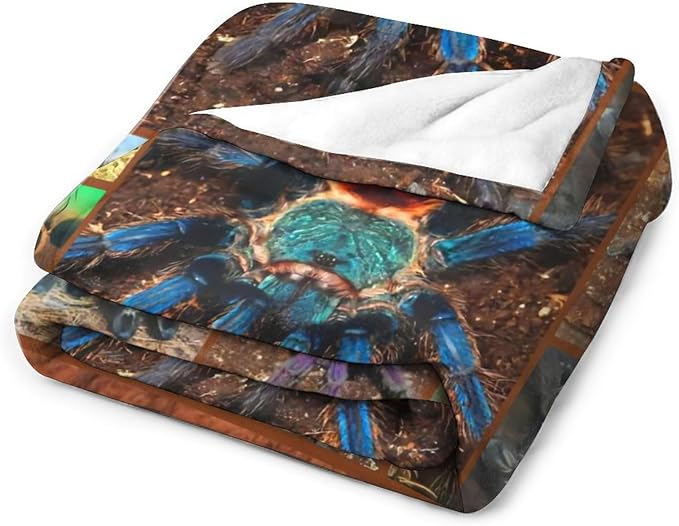 Tarantula Spider Blanket Gifts for Tarantula Lovers Tarantula Throw Blanket for Men Women Kids Adults Soft Warm Cozy Fleece Blanket for Couch Sofa Bed 50"x60"