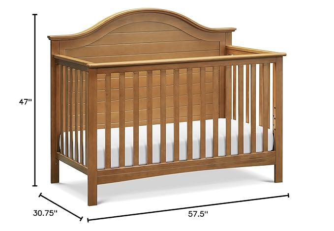 Carter's by DaVinci Nolan 4-in-1 Baby Crib - Convertible to Toddler Bed, Daybed, Full-Size Bed - GREENGUARD Gold Certified - 4 Adjustable Mattress Heights - Conversion Kit Sold Separately - Chestnut