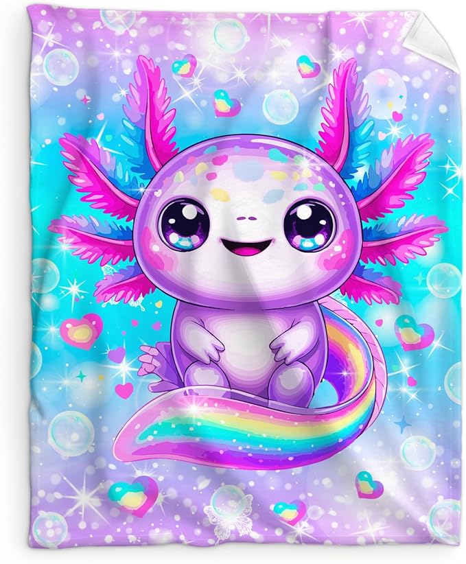 Girls Blanket Throw for Toddler Kids, 30x40 Inches Lightweight Soft Cute Rainbow Animal Throw Blankets for Sofa Couch Bed Daughter Birthday Gift