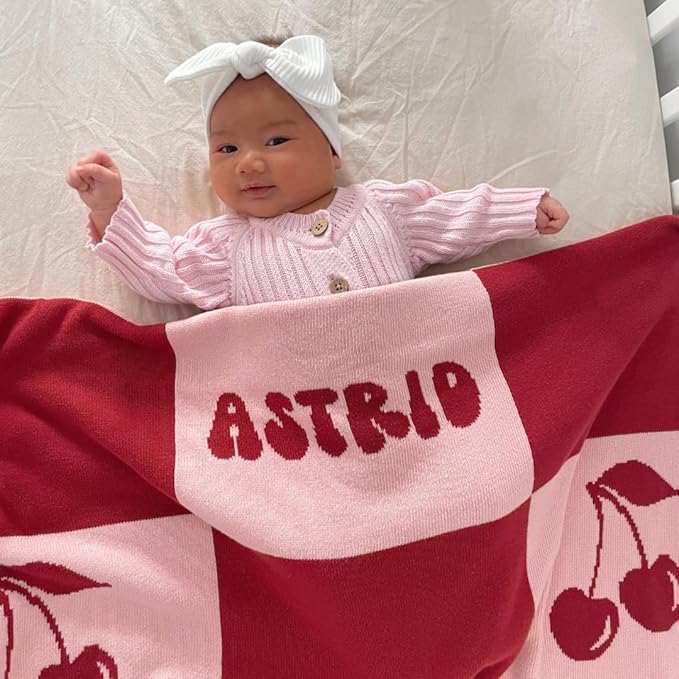 Personalized Signature Icon Blanket – 100% Organic Cotton Customized Baby Blanket, Custom Name, Bassinet 30x40, Gift for Baby Shower, Birthday Present, Girls and Boys, Toddlers Kids - Made In America