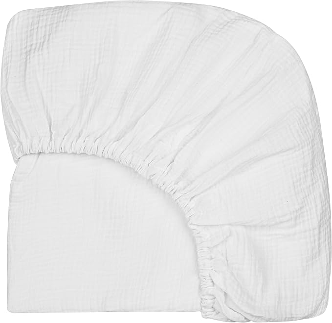 2 Pack | Extra Soft Muslin Fitted Crib Sheets 100% Organic Cotton Baby Crib Sheets for Standard Crib Mattress | 28 X 52 Inches