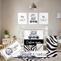 Personalized Baby Crib Bedding Set, 5 Pcs Custom Name Nursery Bedding Set, Striped Zebra Baby Bedding Set for Girls Boys, Double Layer Flannel Baby Crib Set, Toddlers Infants Customized Gifts