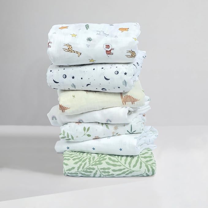 Dreamology Crib Sheets Cotton Boys, Girls, Soft & Breathable,1 Pack Baby Crib Sheet | 100% Muslin Cotton Crib Sheets for Standard Cribs, Toddler Bed Sheets, 28x52 Crib Mattress Sheets | Planets