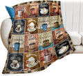 Tijuboni Coffee Throw Blanket Coffee Gifts for Women Men Girls Boys Kids Adults Soft Flannel Fleece Blanket for Couch Sofa Bed Home Decor 60"x80"