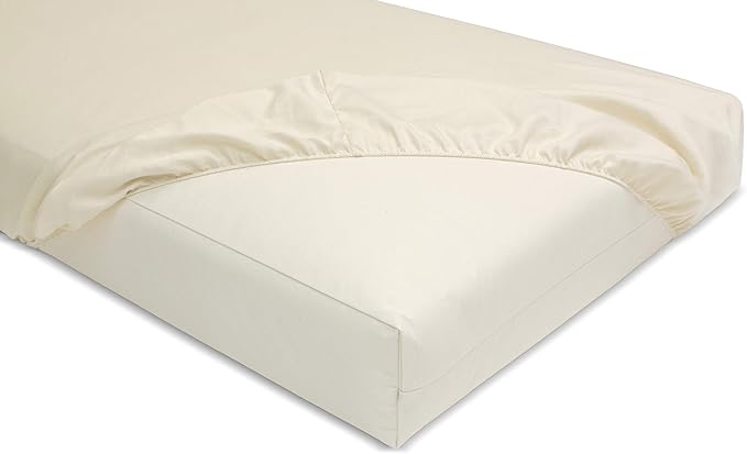 Naturepedic Organic Crib Mattress Sheet - Crib Fitted Sheet for Standard Crib Mattress - Soft and Breathable Cotton Crib Sheet - Ivory - 52"x28"