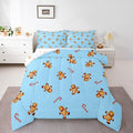 jejeloiu Kids Cute Gingerbread Man Comforter Set Toddler Christmas Theme Bedding Set for Boys Girls Teens Xmas Candy Cane Happy New Year Duvet Quilt Room Decor