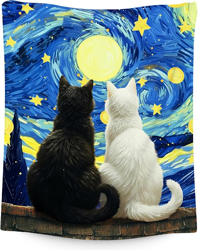 Cat Blanket for Toddler/Teens - Kids Throw with Cat - Lightweight Flannel Soft Throws Gifts for Office Sofa - 40"x50"