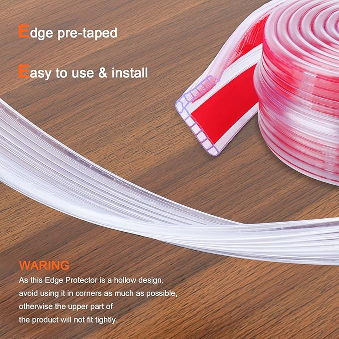HOMREALM Baby Proofing 7.05ft Long (2.75" Wide) Corner Protector Baby Corner Guards Furniture Corner & Edge Safety Bumpers Clear Baby Proofing Bumper Cushion for Table Furniture Sharp Corners