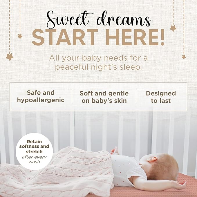 Bassinet Fitted Sheets - Compatible with SNOO Happiest Baby Oval Bassinet | 100% Organic Muslin Cotton - Light Pink + Dark Pink | 30x16 (2 Pack)