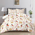 Raphus cucullatus Christmas Bedding Queen,Snowman Christmas Comforter Set,Holiday Bedding Winter Quilt,Snowflake Navidad Comforter Set Queen,Cute Candy Cane Quilt