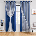 XiDi Black Out Curtains for Bedroom, Double Layer Unicorn Curtains for Kids Room, Girls Bedroom, Living Room - 84 Inches Long 2 Panel