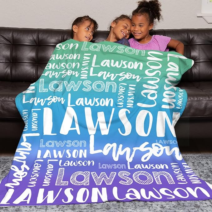 Dr.TOUGH Personalized Blankets with Name Customized Baby Blankets for Girls Boys Adults Monogrammed Blankets and Throws Christmas Birthday Mothers Valentines Day Gift (Z-Colorful 07, 40''×50'')